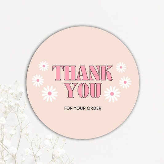 Thank You Sticker Sheets – Blush Daisy