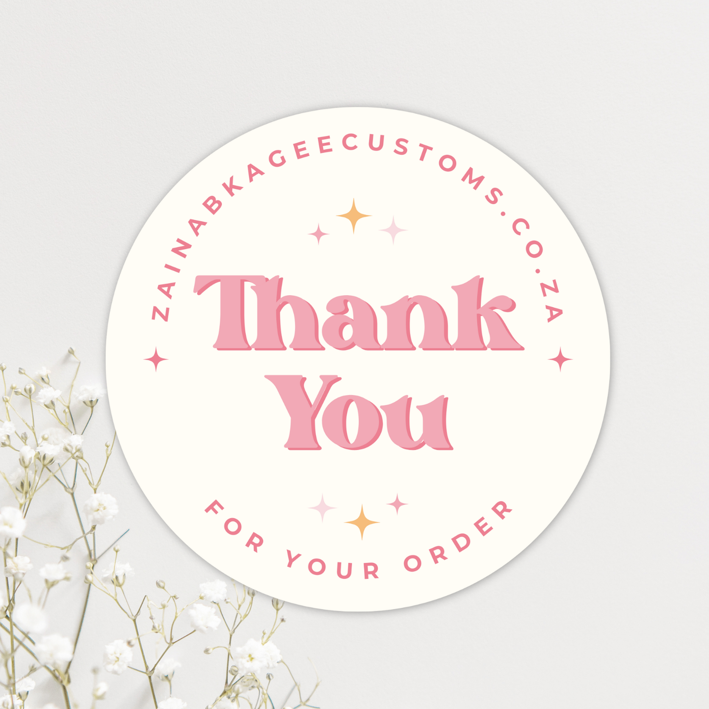 Thank You Sticker Sheets – Retro Pink Sparkle