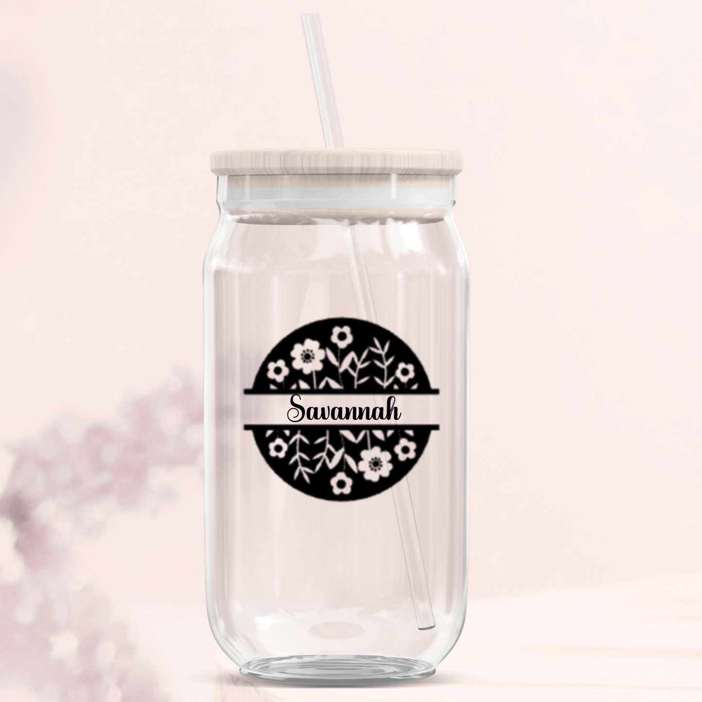 Name Tag Glass Can Tumbler