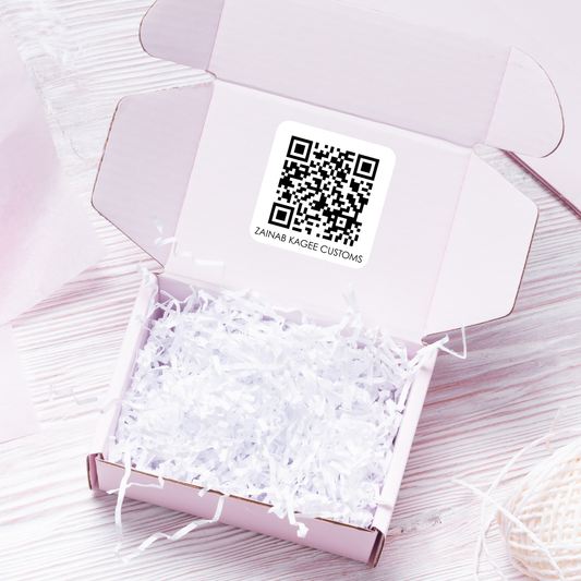 Personalised QR Stickers with Your Text | 20 Pack