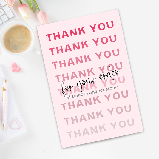 Thank You Box Sealer Sticker | Neutral or Pink Packaging Seal
