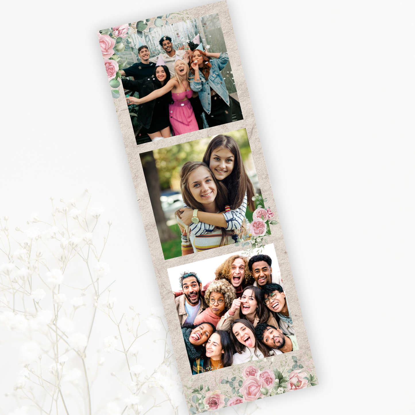 Photo Strip - Soft pink floral