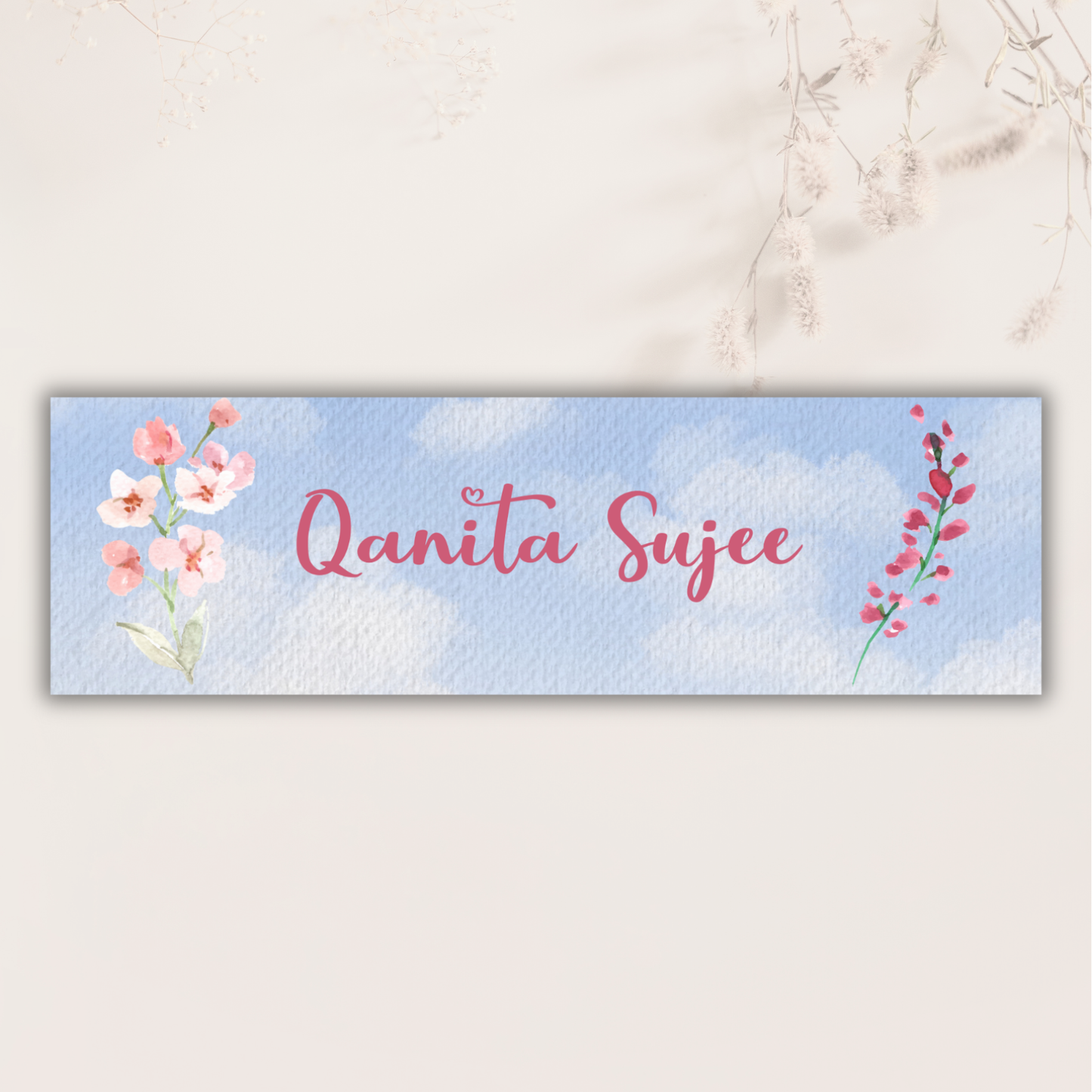 Textured floral watercolour label - 20 Pack