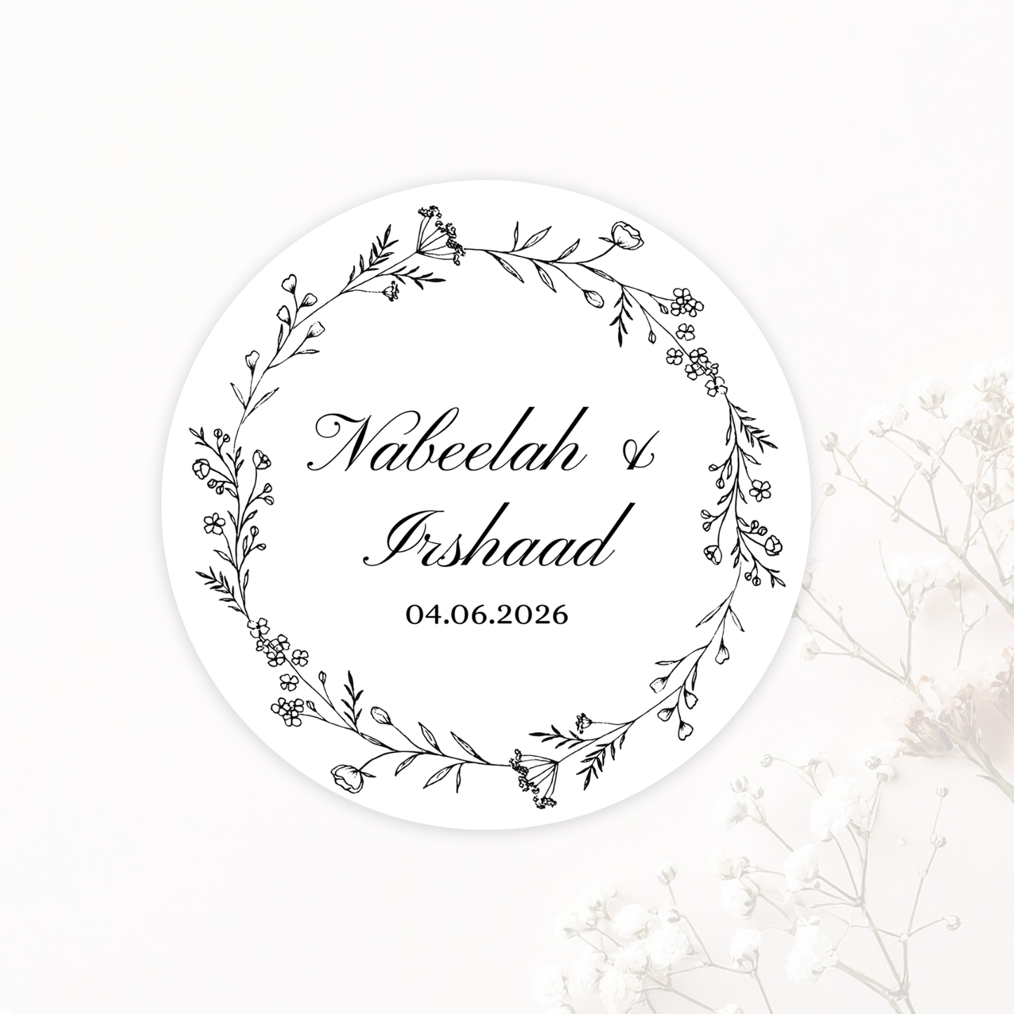 Wedding Sticker - Minimalist Botanical