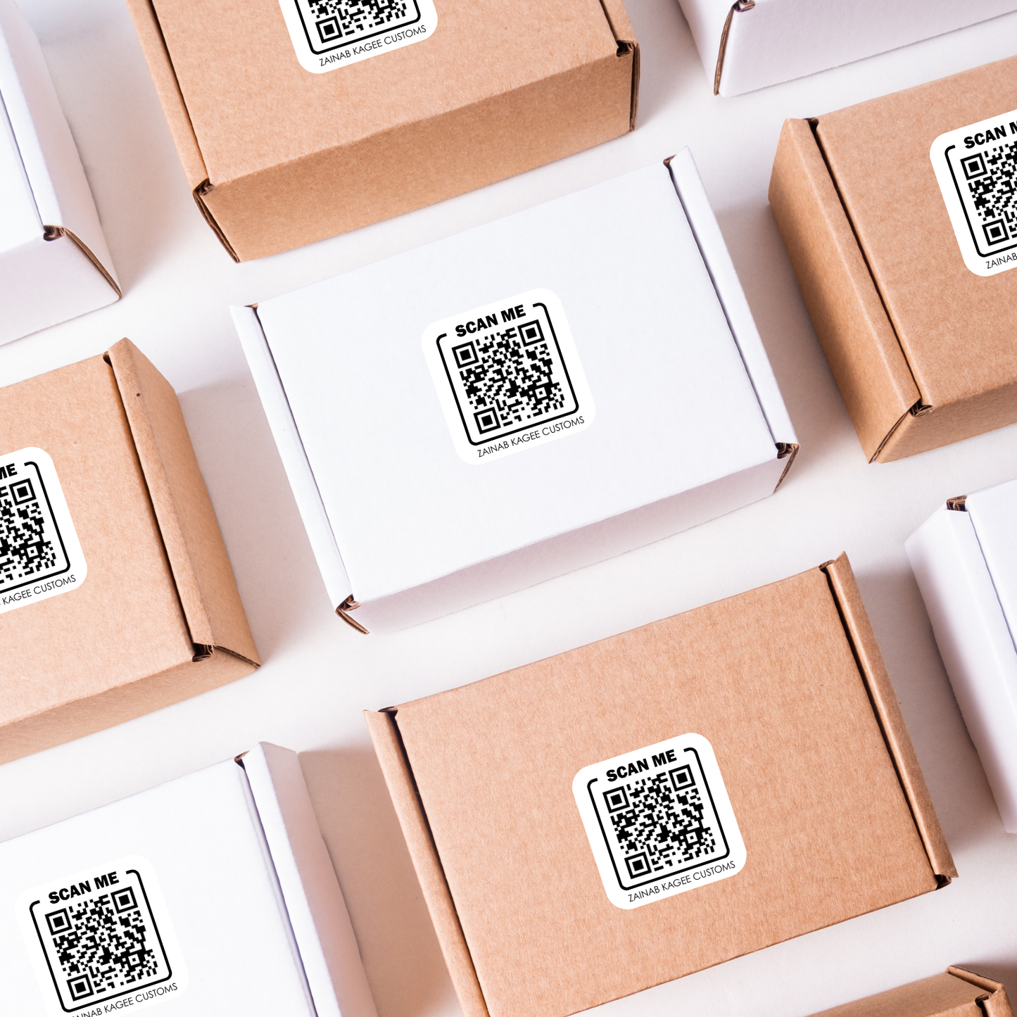 Personalised QR Stickers with Your Text | 20 Pack