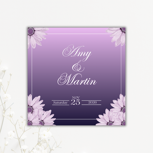 Purple Floral Wedding Coaster Collection