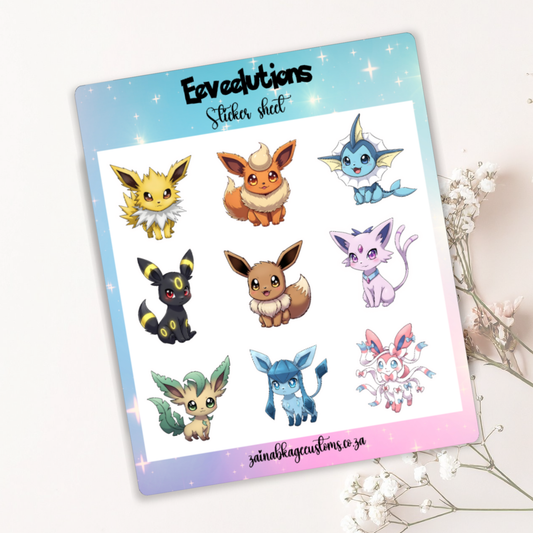 Eeveelutions Chibi Sticker Sheet