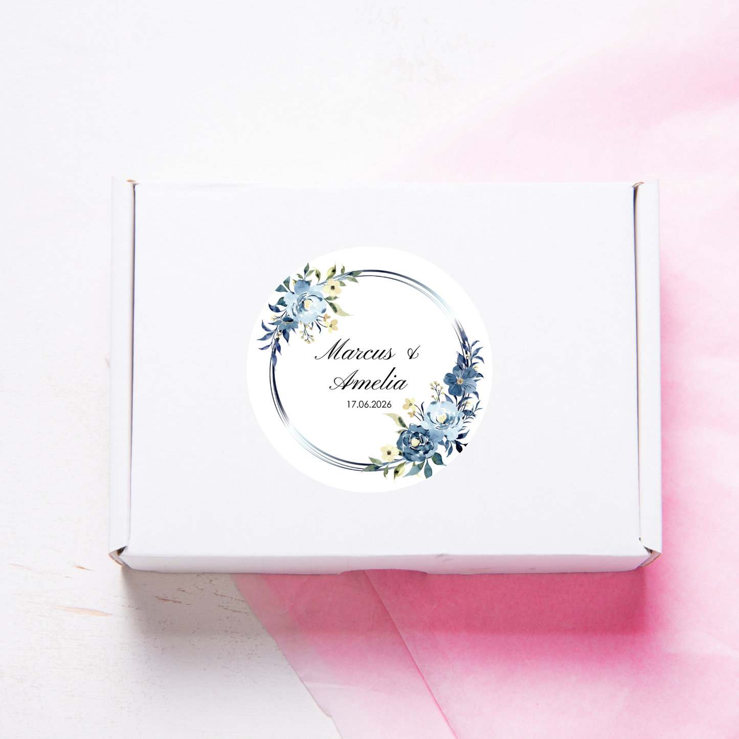 Wedding Sticker- Blue Floral