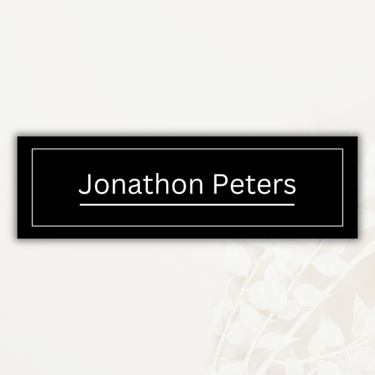 Minimalist Black Personalised Label - 20 Pack