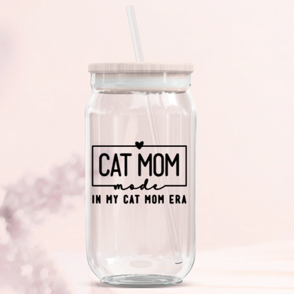 Cat Mom Glass Can Tumblers