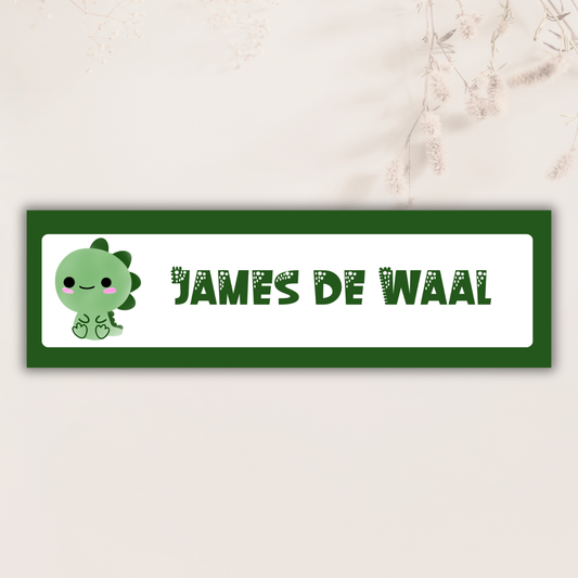 Green Dinosaur Custom Labels – 20 Pack