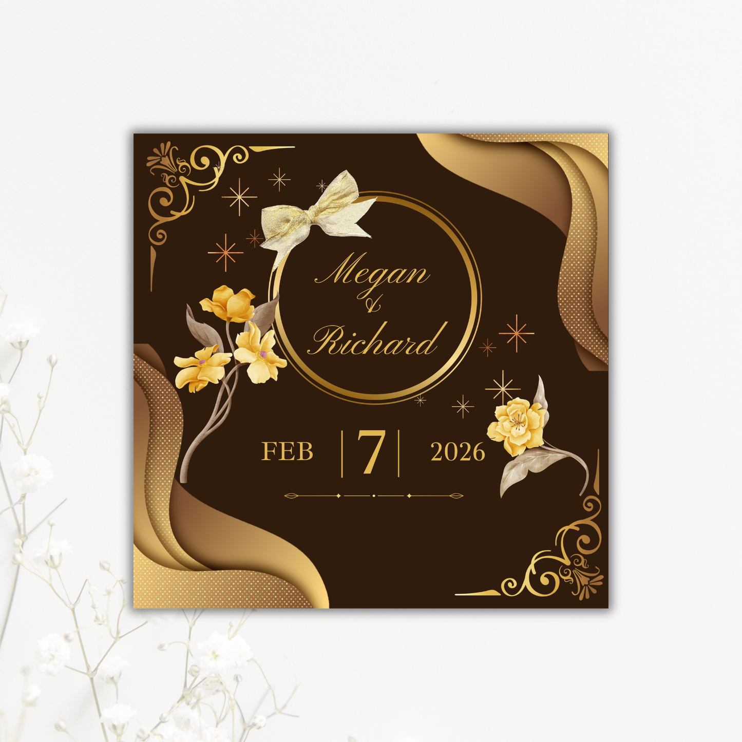 Vintage Glam Wedding Coaster