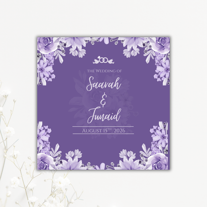 Purple Floral Wedding Coaster Collection