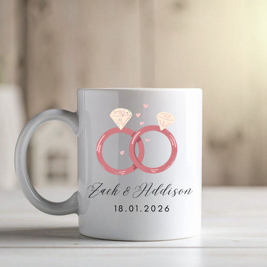 Customisable Wedding Ring Mugs