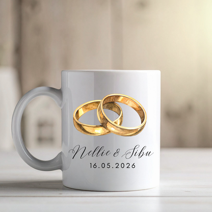 Customisable Wedding Ring Mugs