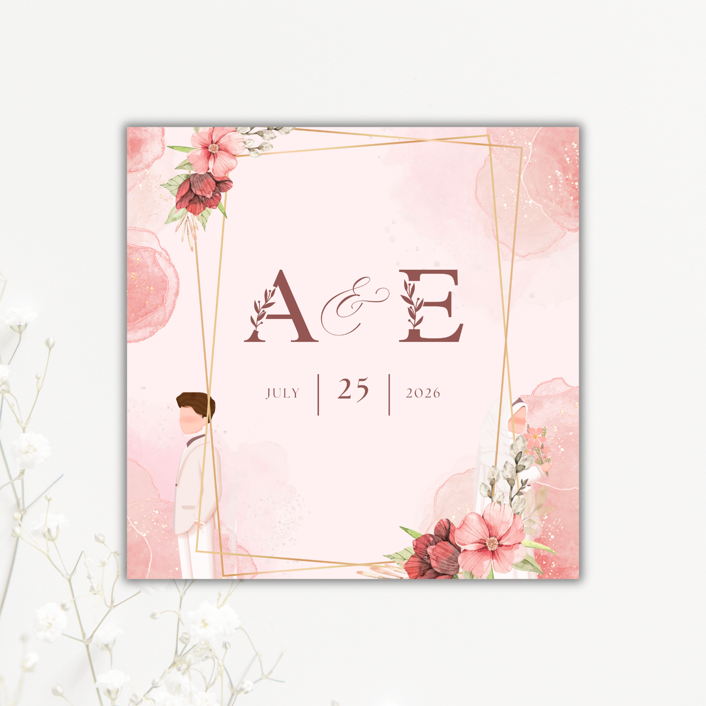 Muslim Bride and Groom Wedding Coaster Collection