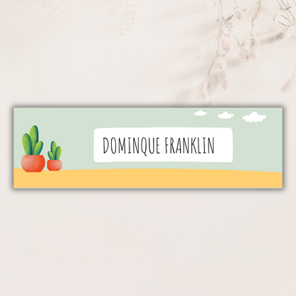 Cactus Aesthetic Personalised Labels – 20 Pack