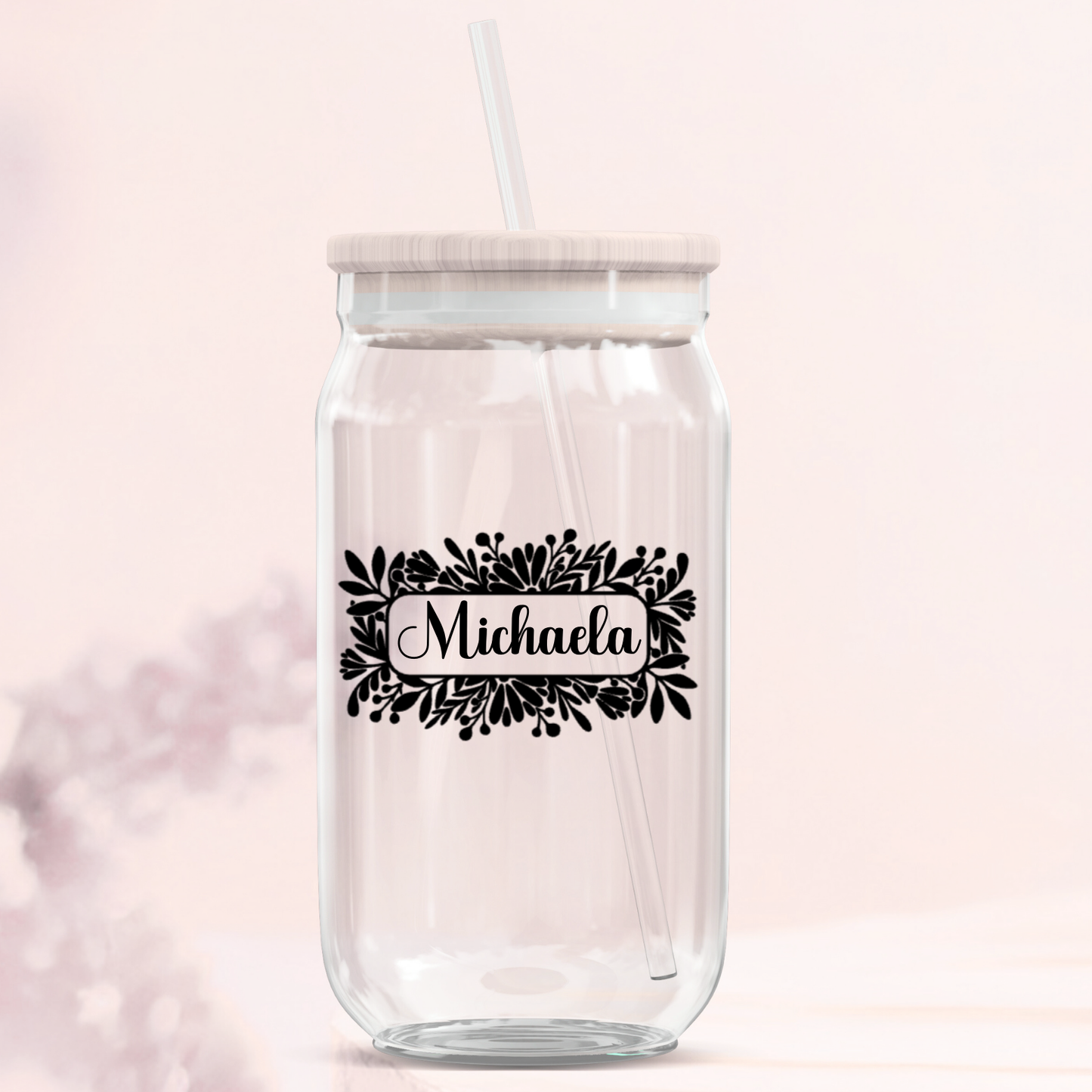 Name Tag Glass Can Tumbler