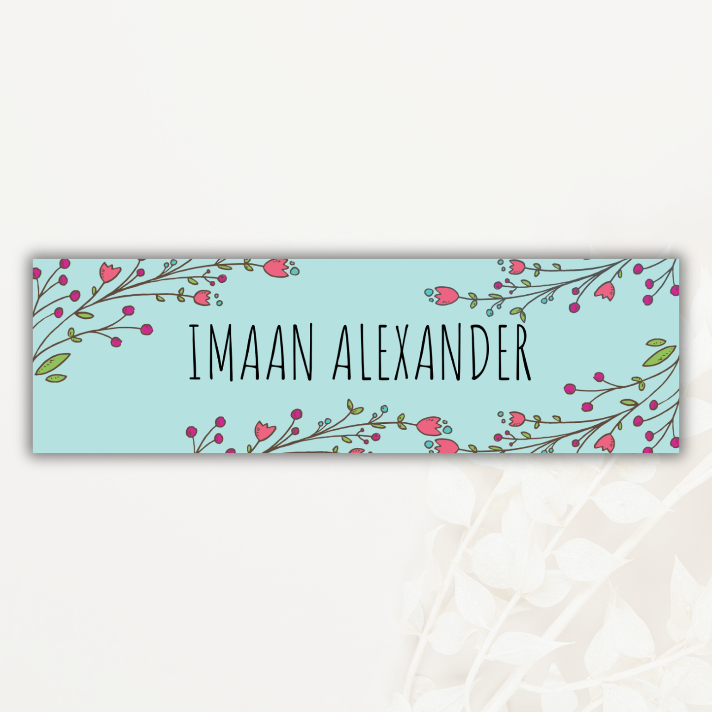 Boho Botanical Personalised Label - 20 Pack