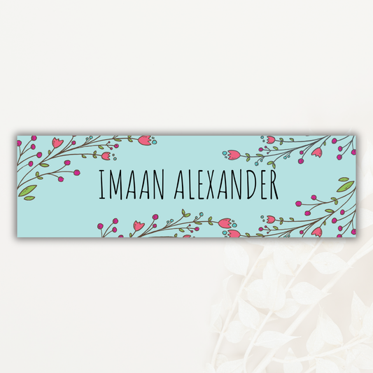 Boho Botanical Personalised Label - 20 Pack