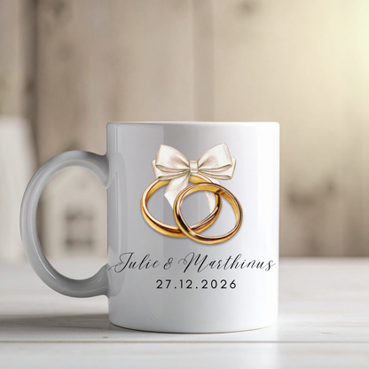 Customisable Wedding Ring Mugs