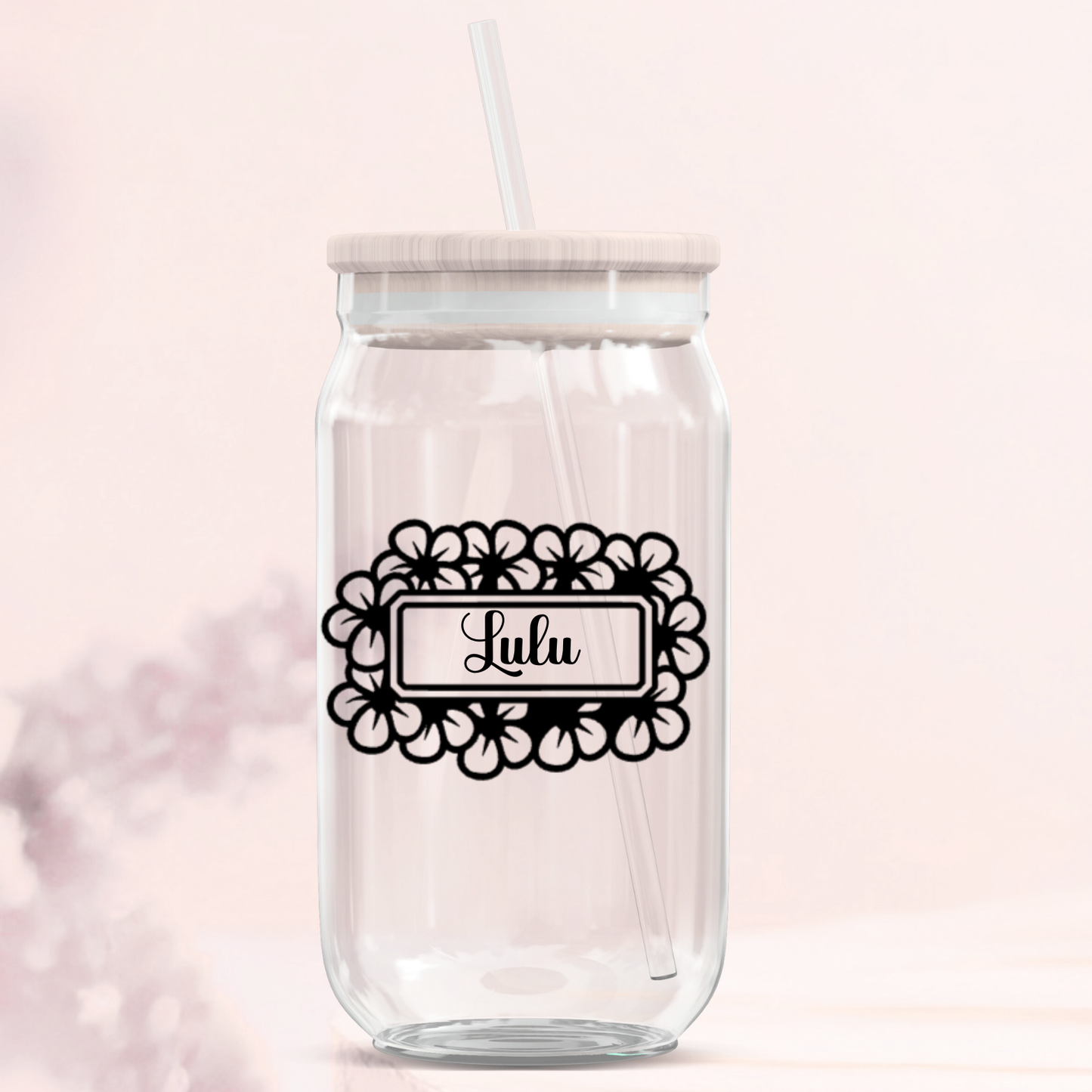 Name Tag Glass Can Tumbler