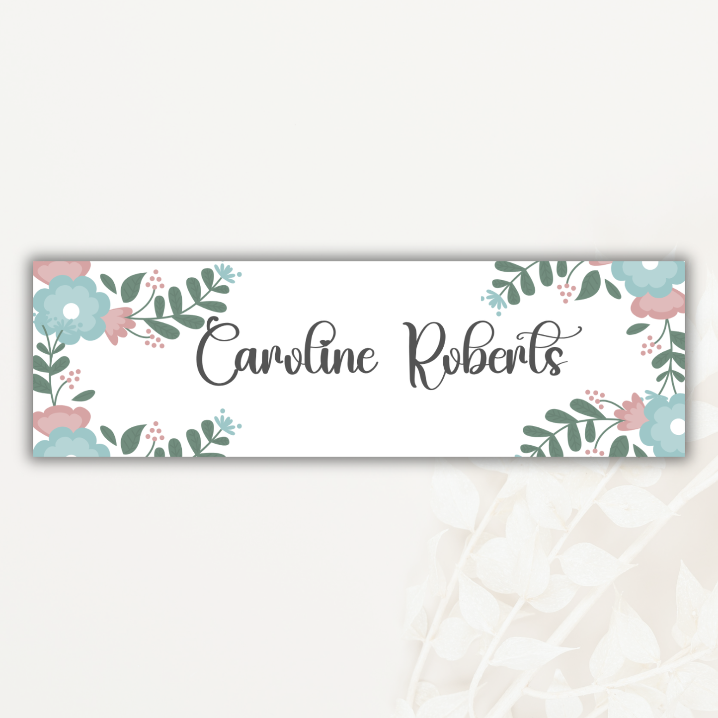 Soft Floral Custom Label- 20 Pack