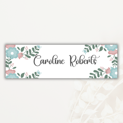 Soft Floral Custom Label- 20 Pack