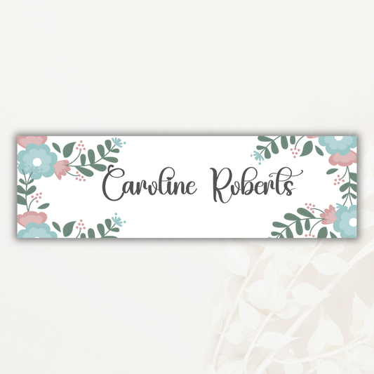 Soft Floral Custom Label- 20 Pack
