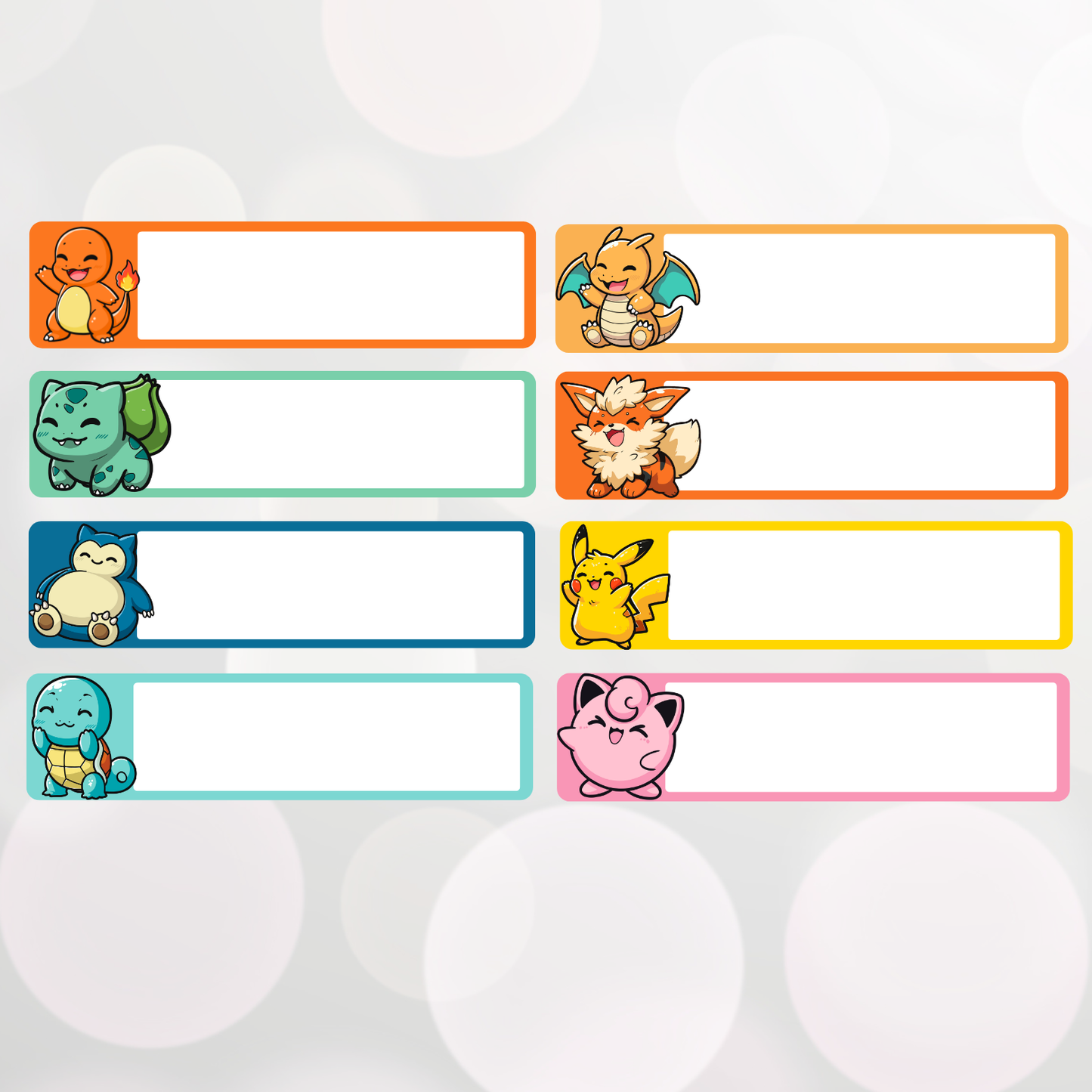 Chibi Pokémon Name Tag Labels - sheets of 20