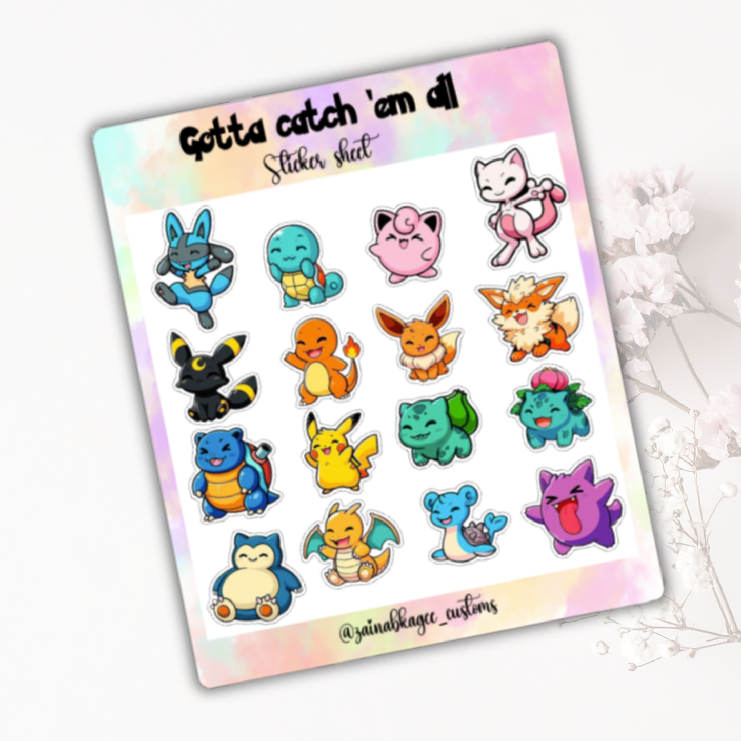Pokémon Chibi Sticker Sheet