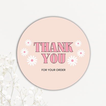 Thank You Sticker Sheets – Blush Daisy