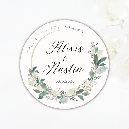 Green Wreath Wedding Coaster