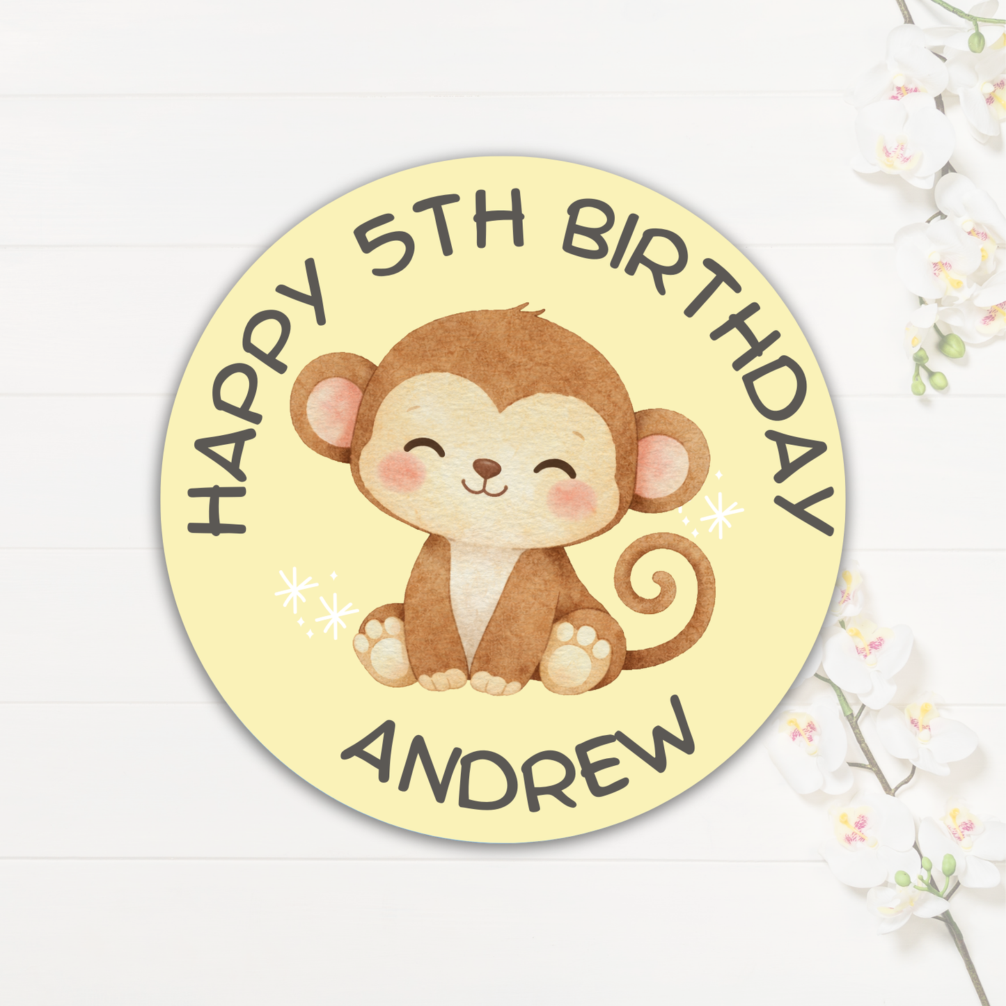Custom Happy Birthday Stickers| Watercolour Animals