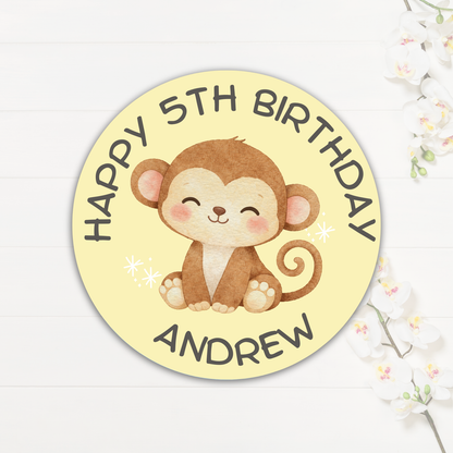 Custom Happy Birthday Stickers| Watercolour Animals