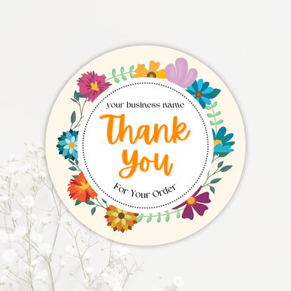 Thank You Sticker Sheets – Cheerful Florals