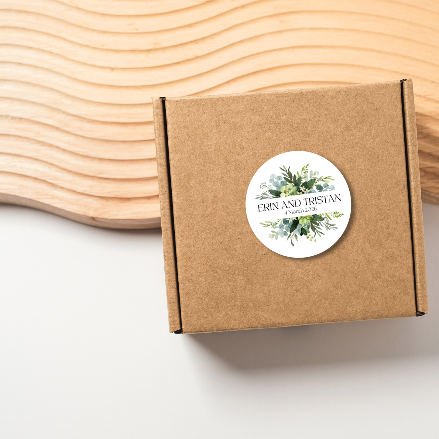 Personalised Wedding Sticker- Rustic Leaves