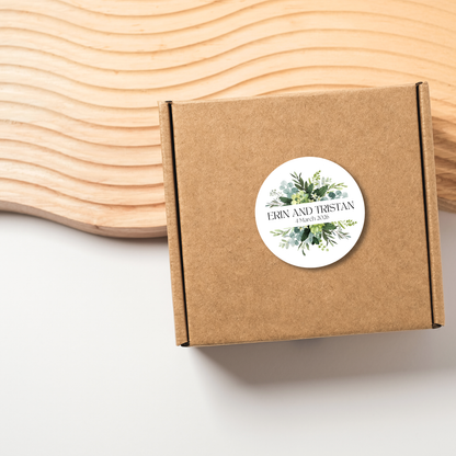 Personalised Wedding Sticker- Rustic Leaves