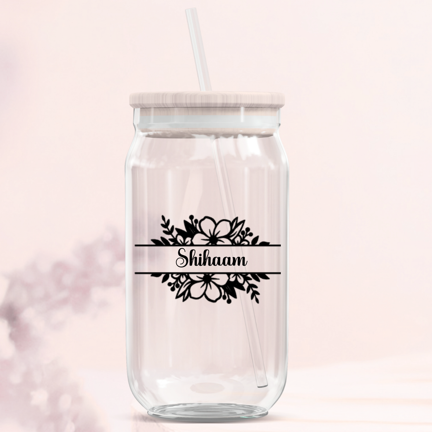 Name Tag Glass Can Tumbler