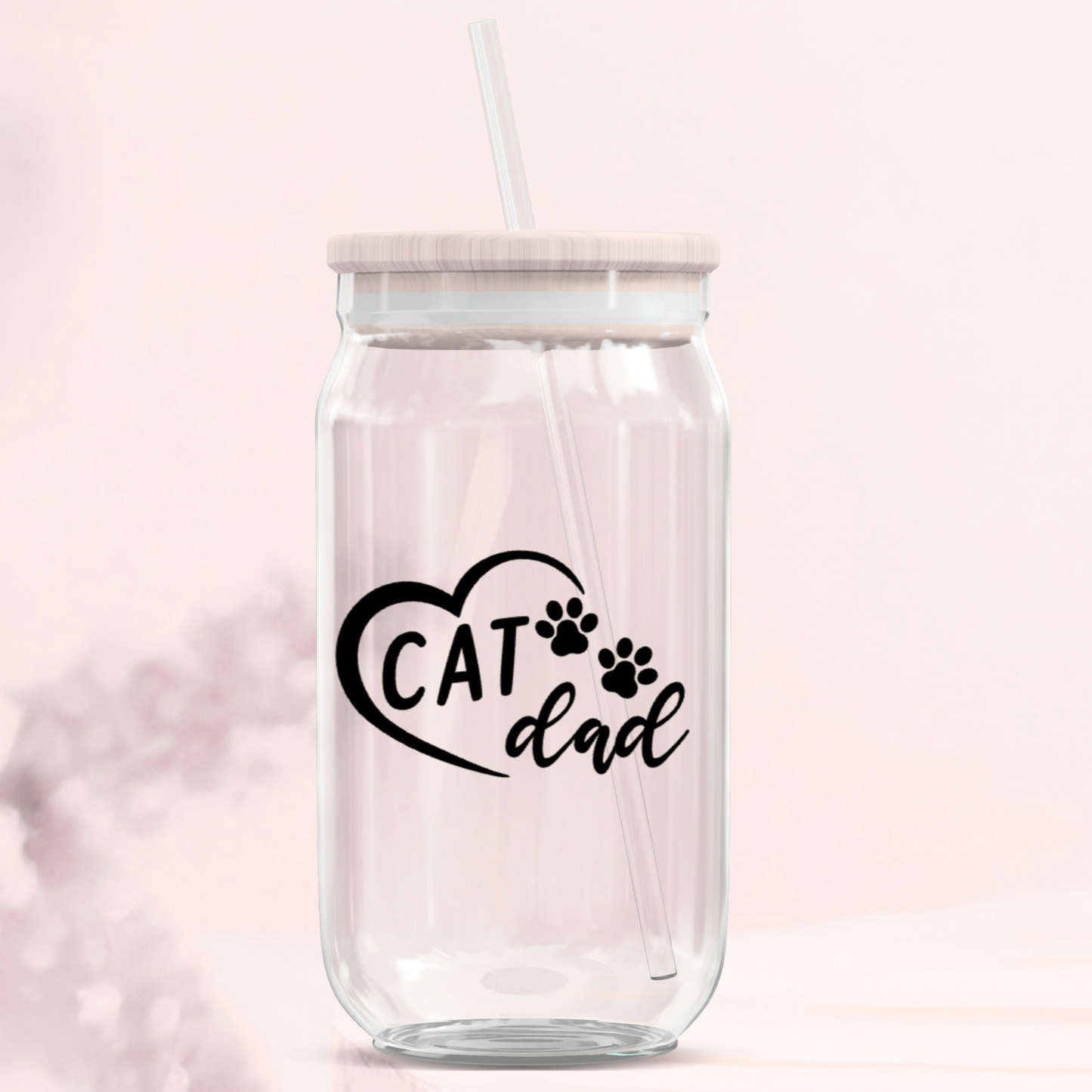 Cat Dad Glass Can Tumblers