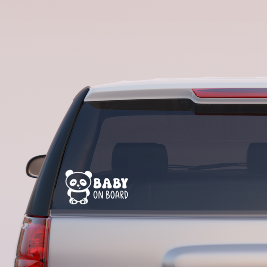 Cute Panda Baby on Board Car Decal
