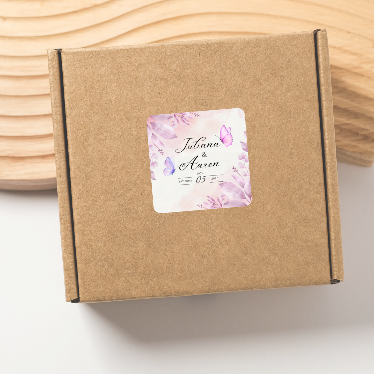 Wedding Sticker- Pretty Pink Floral Watercolour