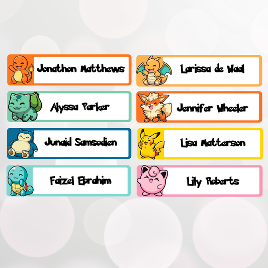Chibi Pokémon Name Tag Labels - sheets of 20