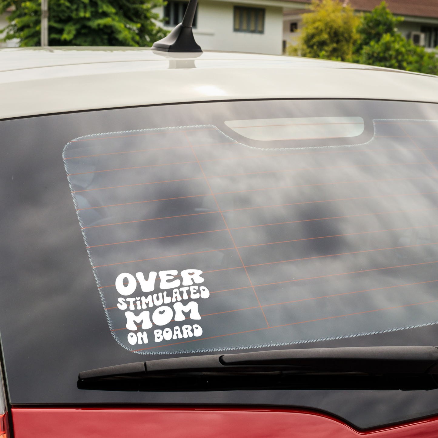 Overstimulated Mom on Board Car Decal