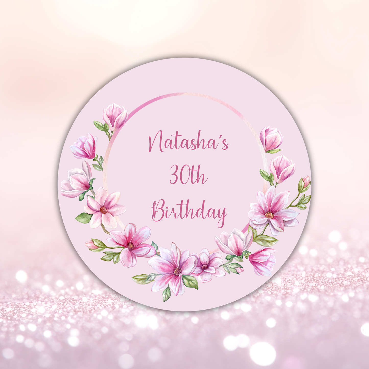 Personalised Event Stickers – Romantic Watercolour Florals