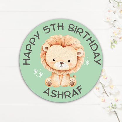 Custom Happy Birthday Stickers| Watercolour Animals