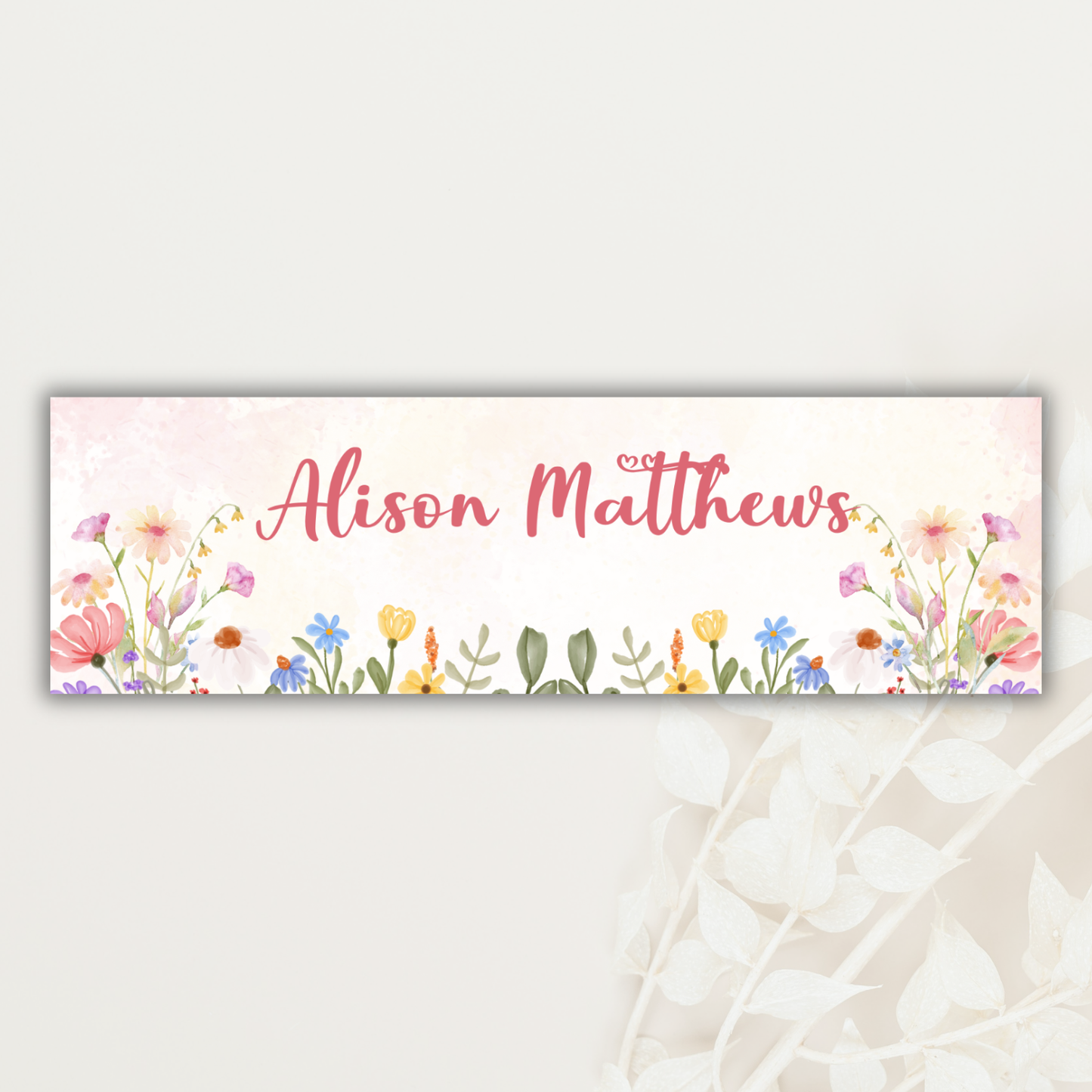 Watercolour Flower Personalised Label - 20 Pack