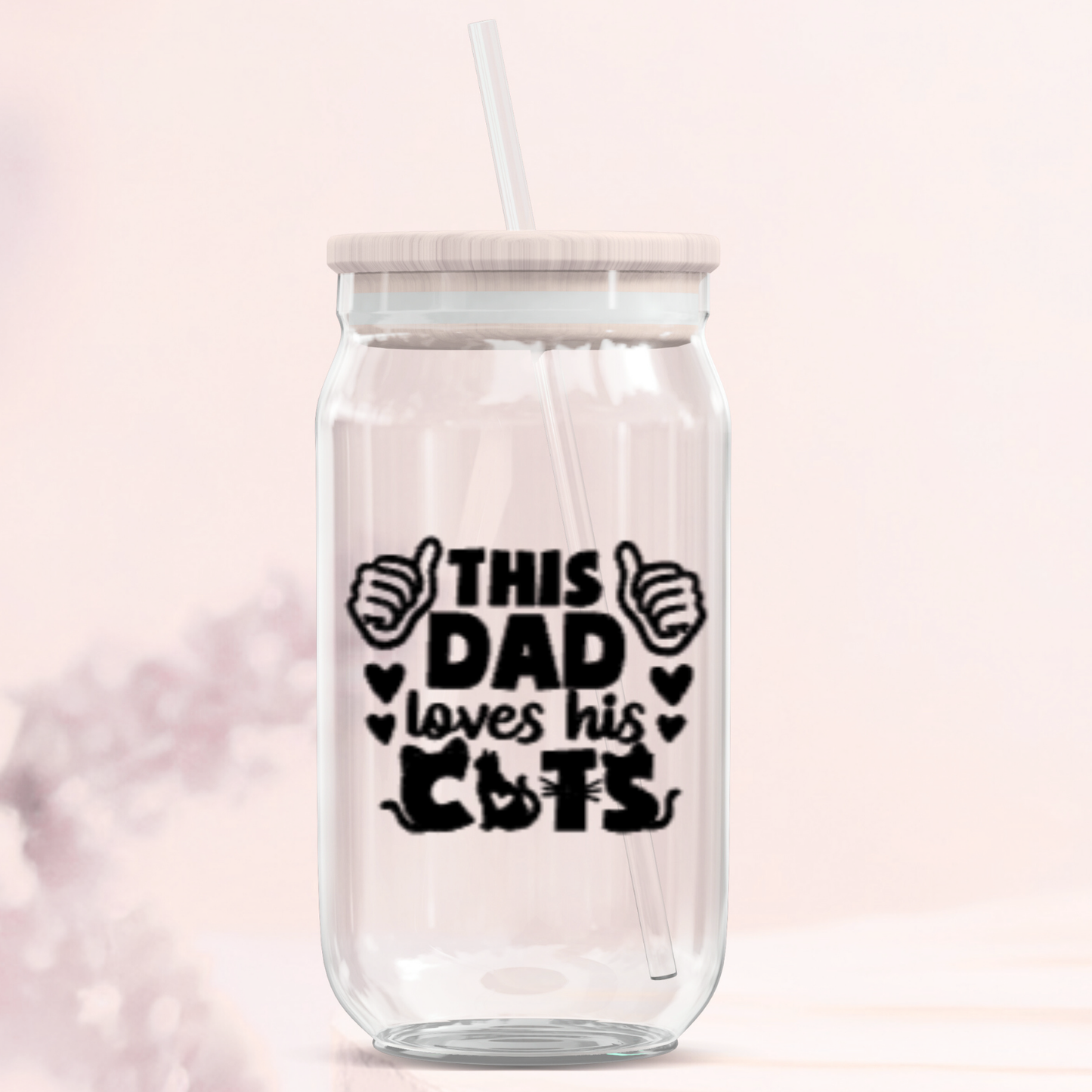Cat Dad Glass Can Tumblers