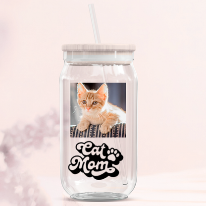 Cat Mom Glass Can Tumblers