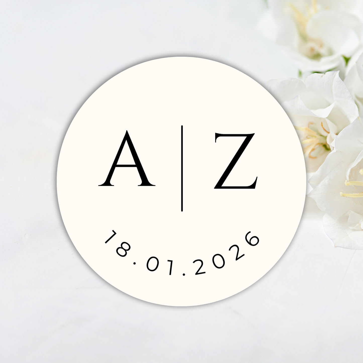 Wedding Sticker- Simple Minimalist with Initials